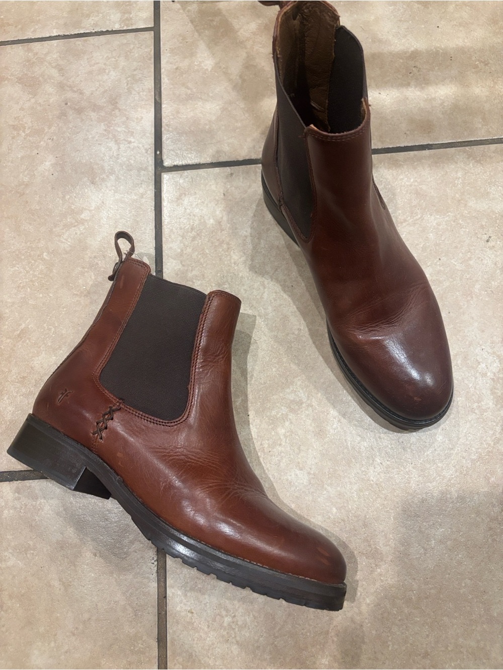 Frye Melissa Chelsea Brown Leather Boots
